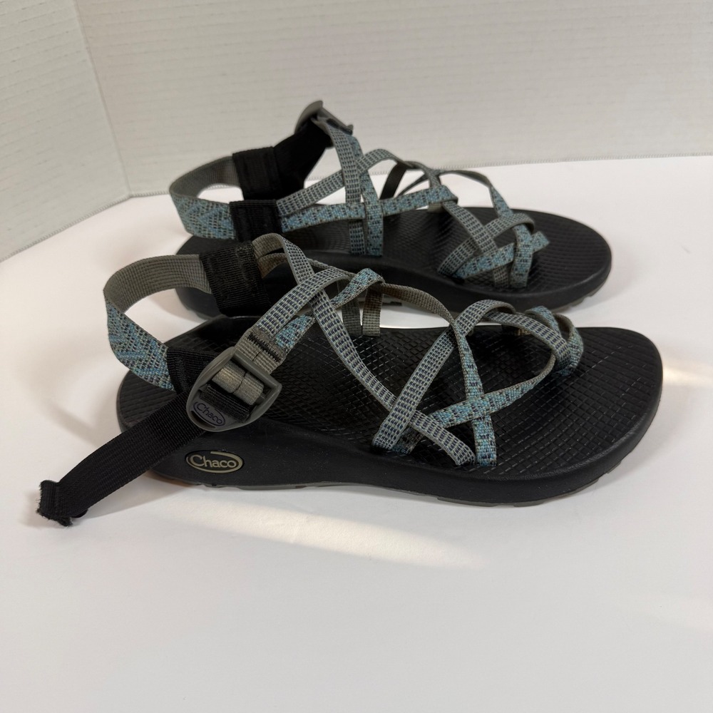Chaco ZX/2 Classic Sandals Womens 8 Gray Blue Adjustable Hiking Comfort Outdoor